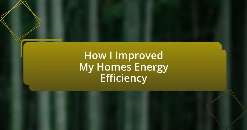 How I Improved My Home’s Energy Efficiency