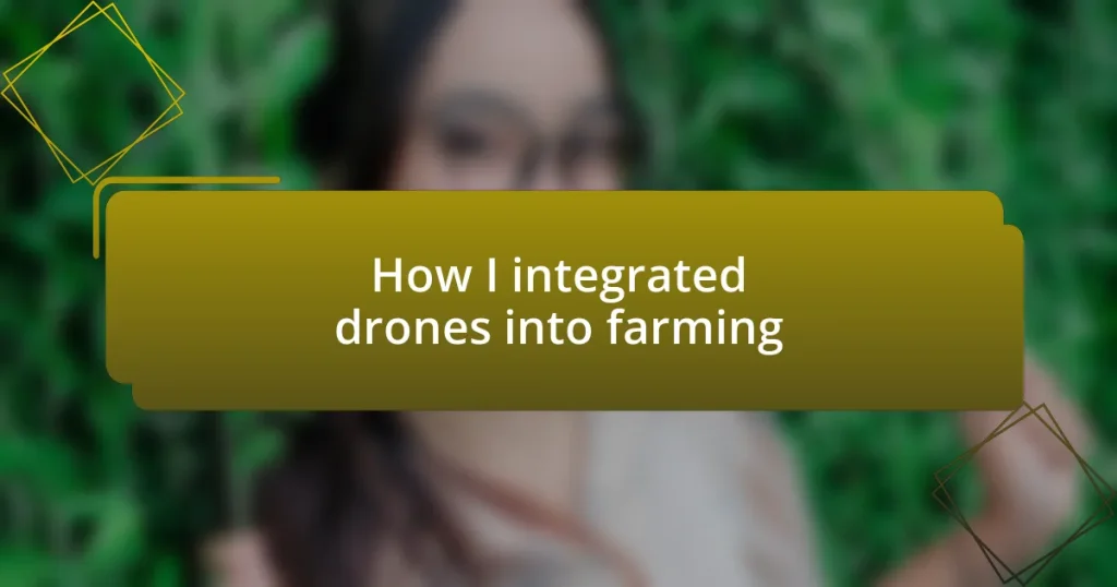 How I integrated drones into farming