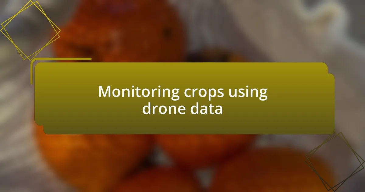 Monitoring crops using drone data