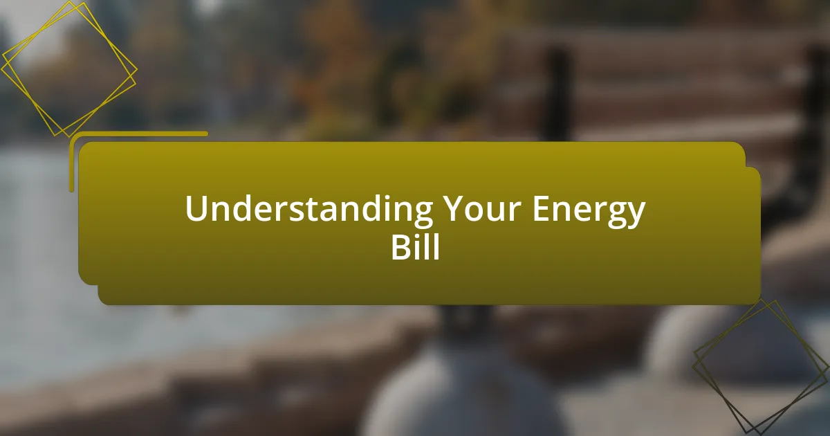 Understanding Your Energy Bill